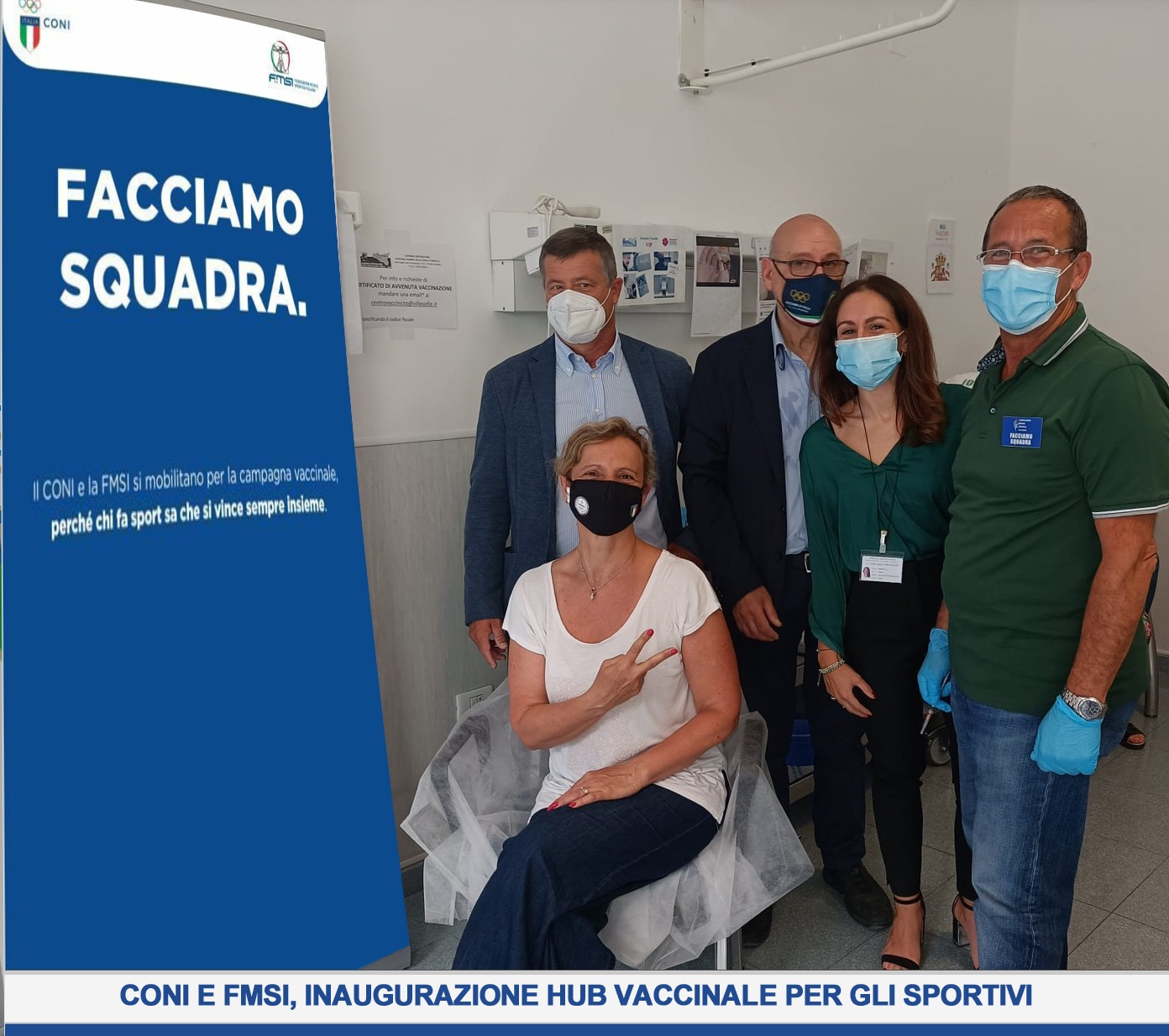 Inaugurazione linea vaccinale per gli sportivi a Palermo